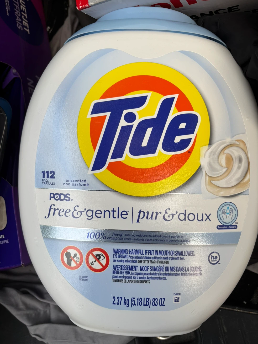 Tide PODS Free & Gentle Laundry Detergent Pacs, 112 Count
