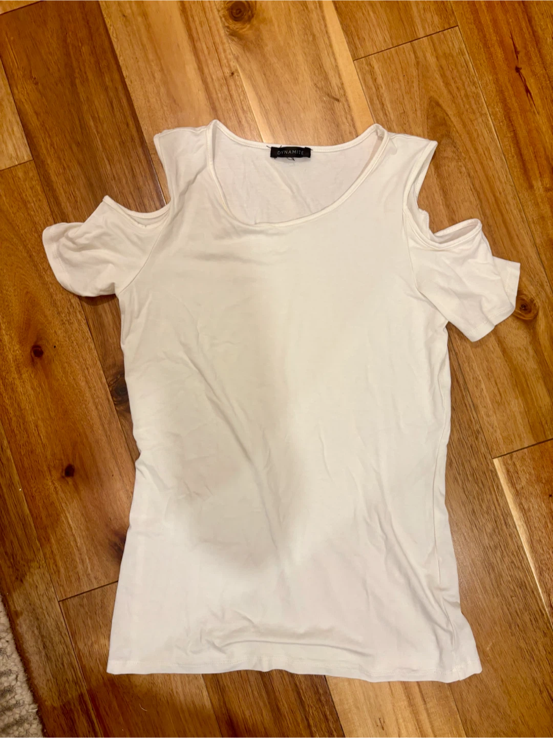 White Cold Shoulder Top