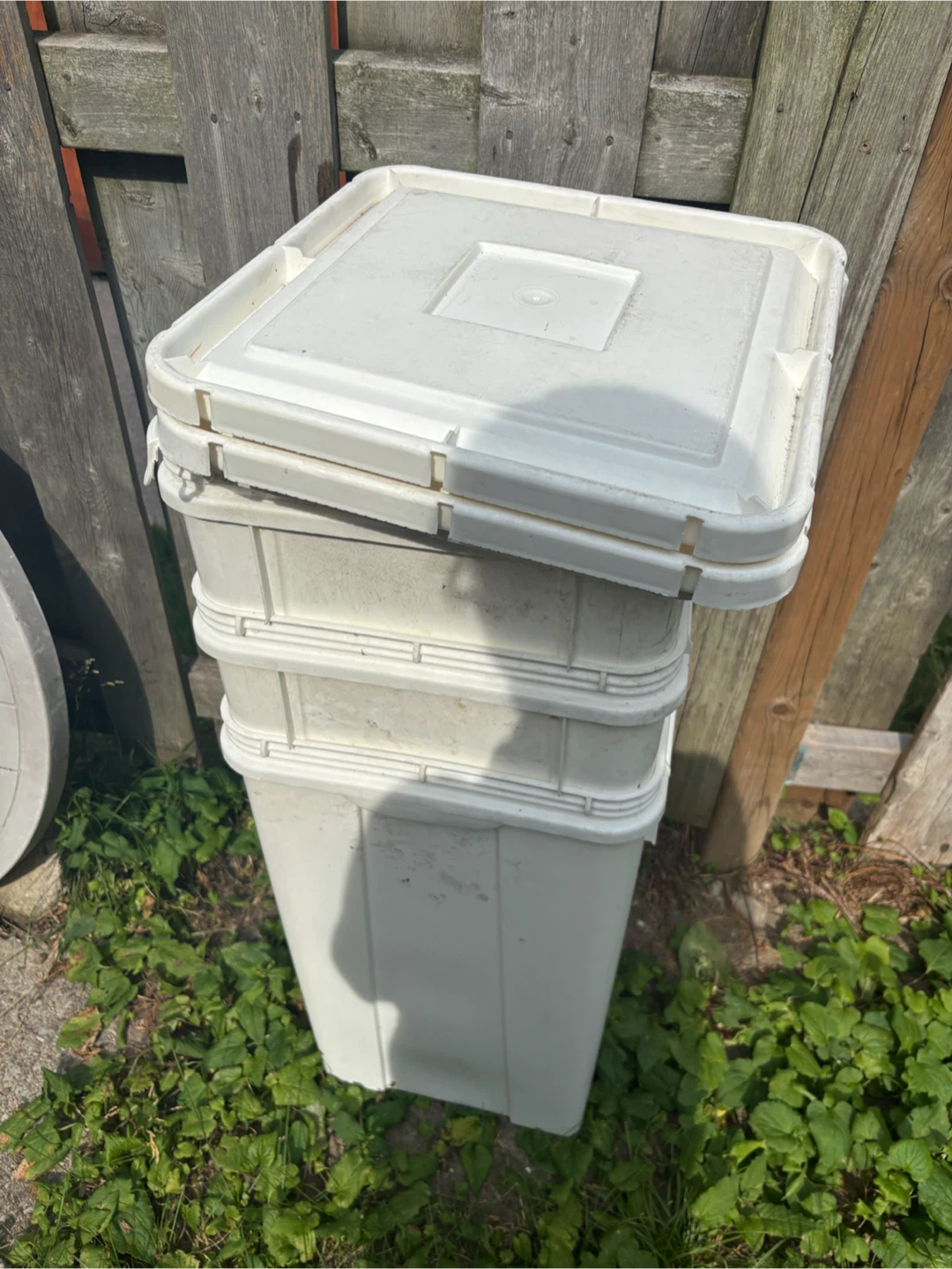 Stackable White Plastic Storage Bins - photo 3
