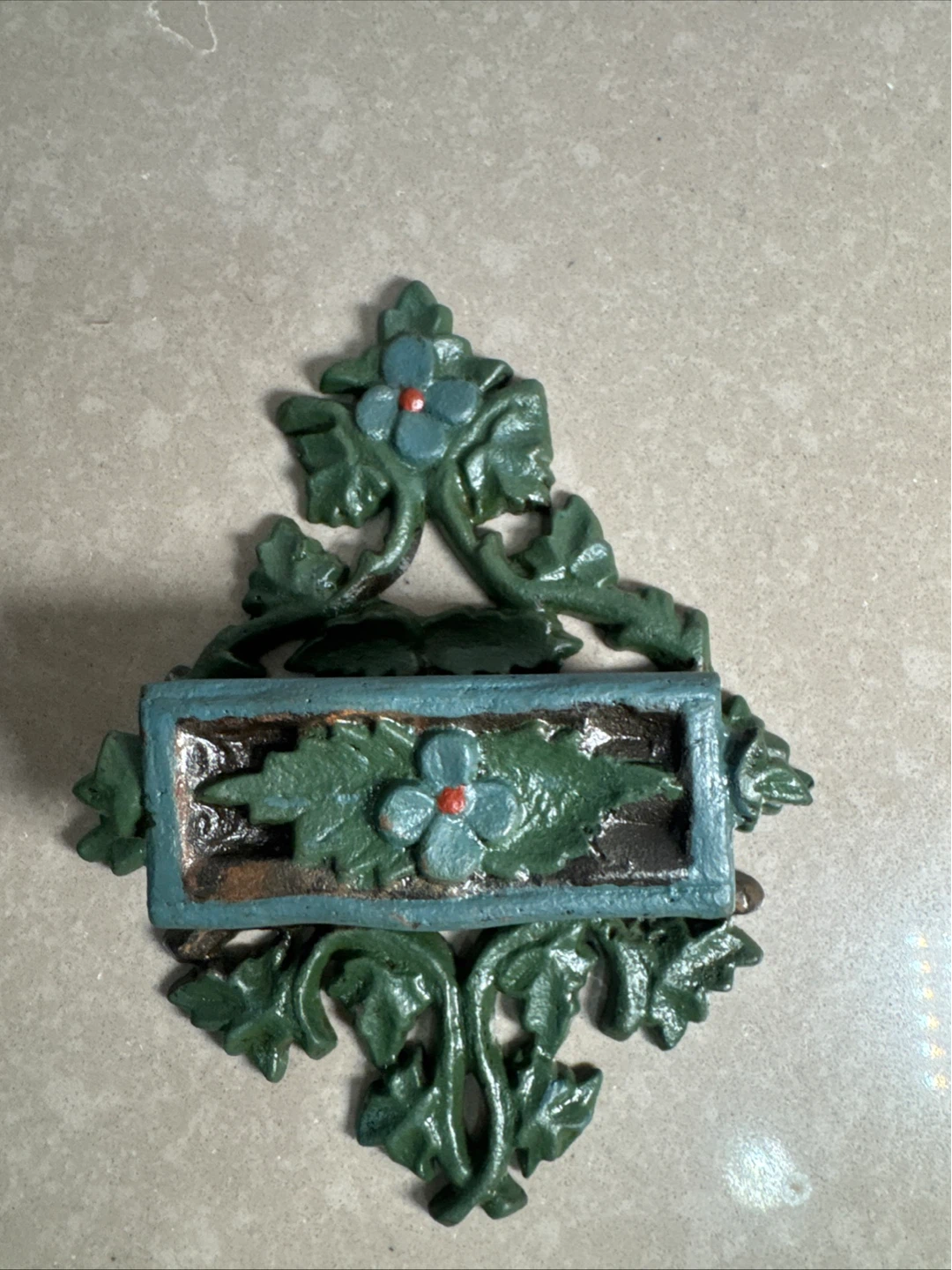 Ornate Cast Iron Matchbox Holder - photo 4