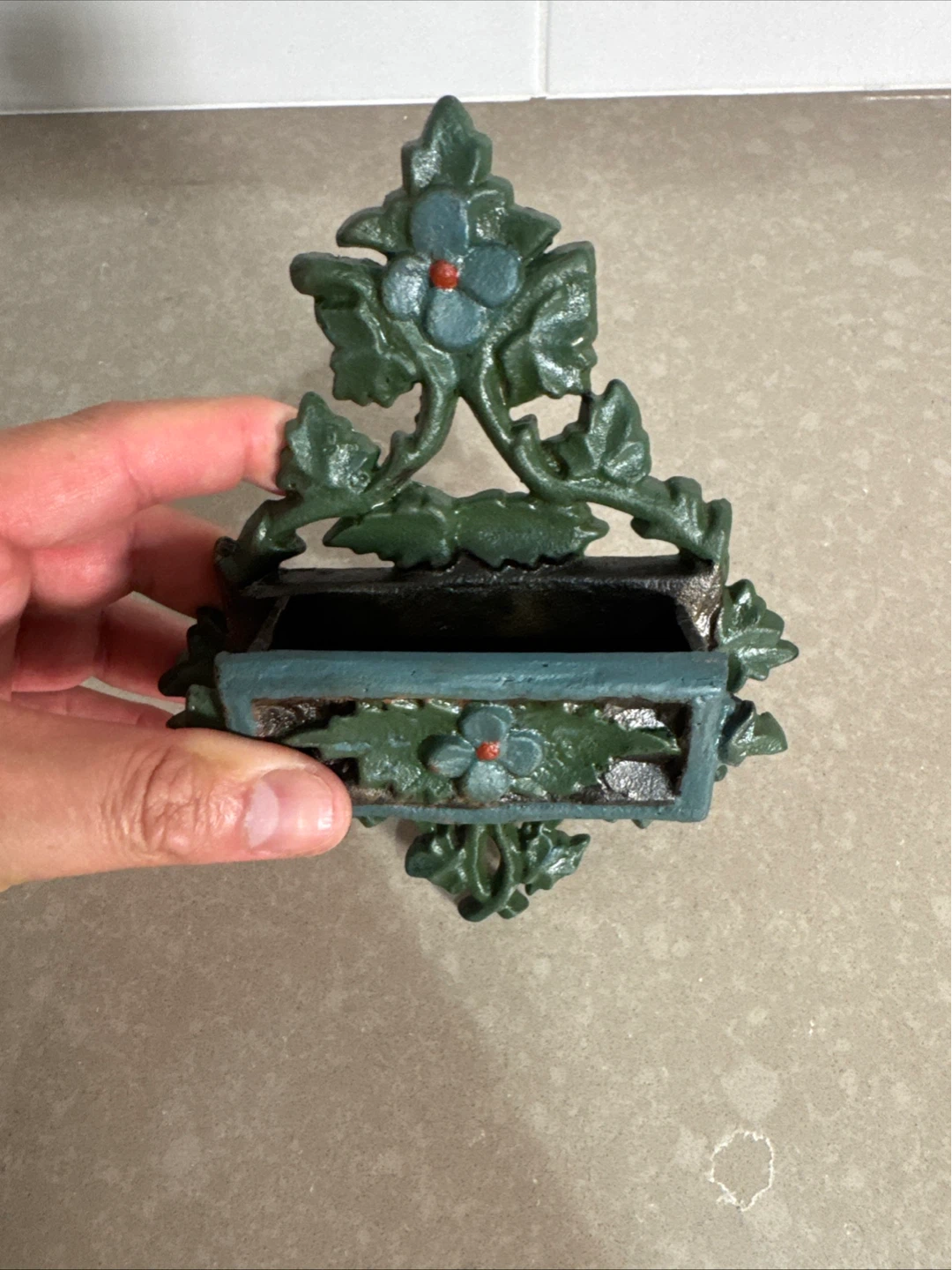 Ornate Cast Iron Matchbox Holder - photo 3