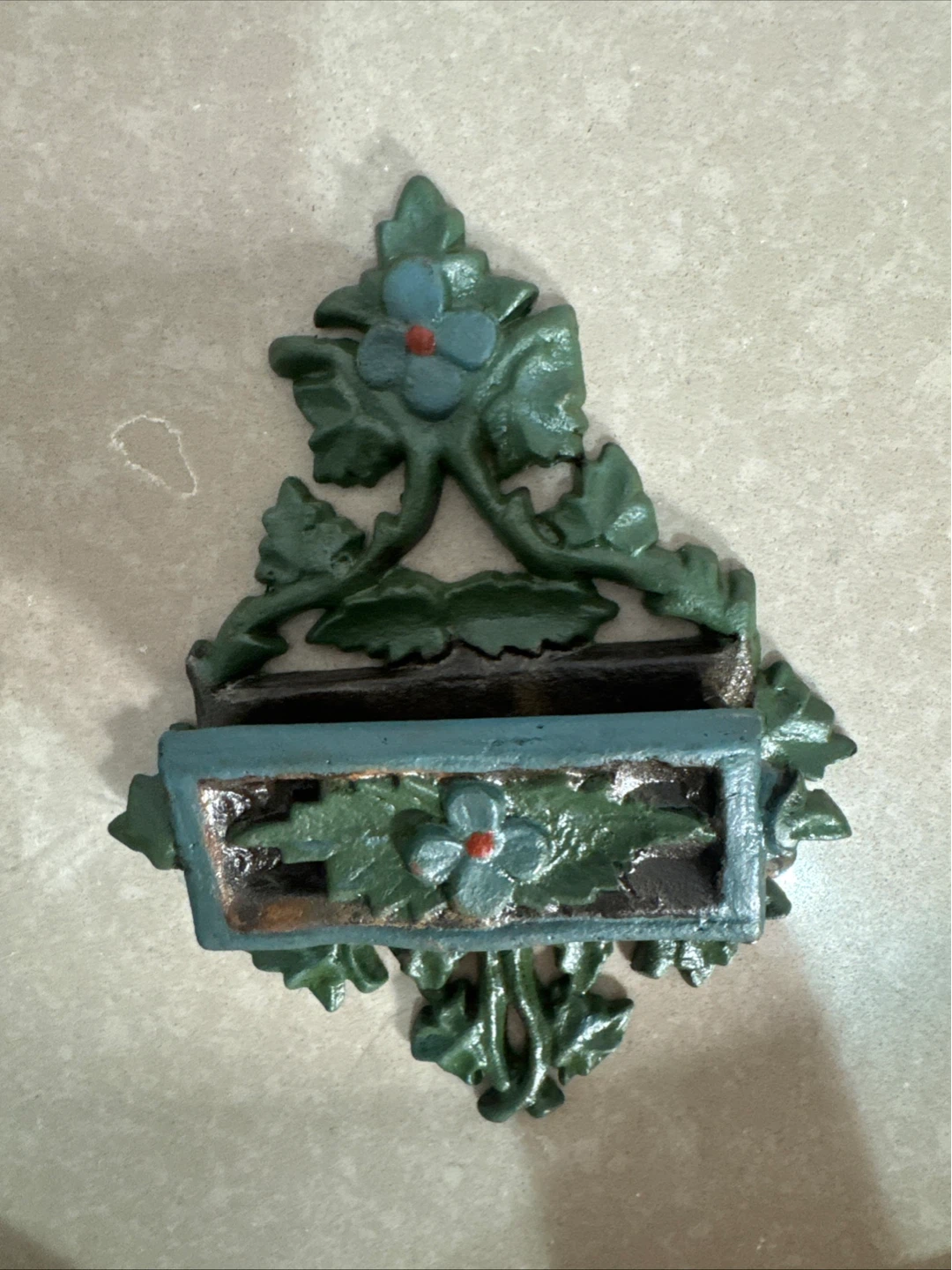 Ornate Cast Iron Matchbox Holder - photo 2