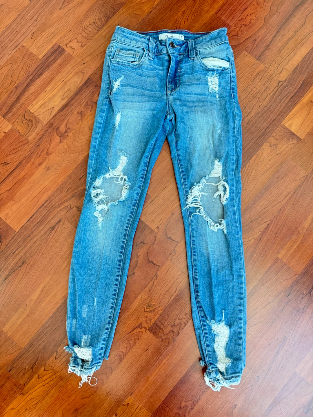 Cello Distressed Light Blue Skinny Jeans