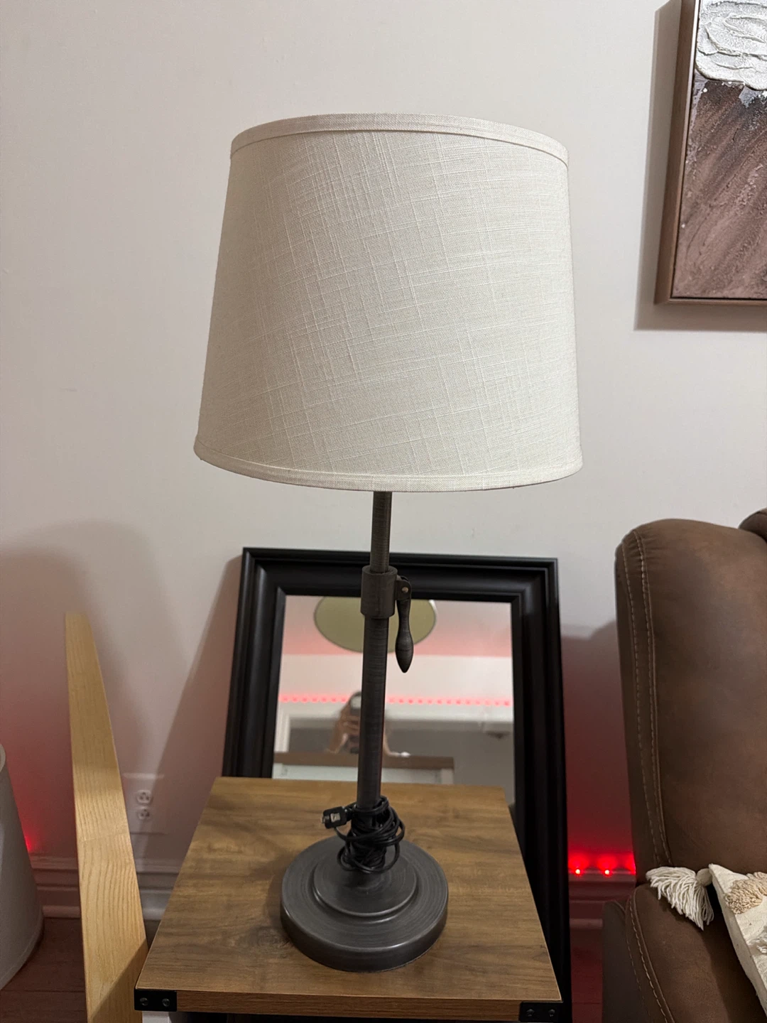 2 Adjustable Desk Lamp with Linen Shade