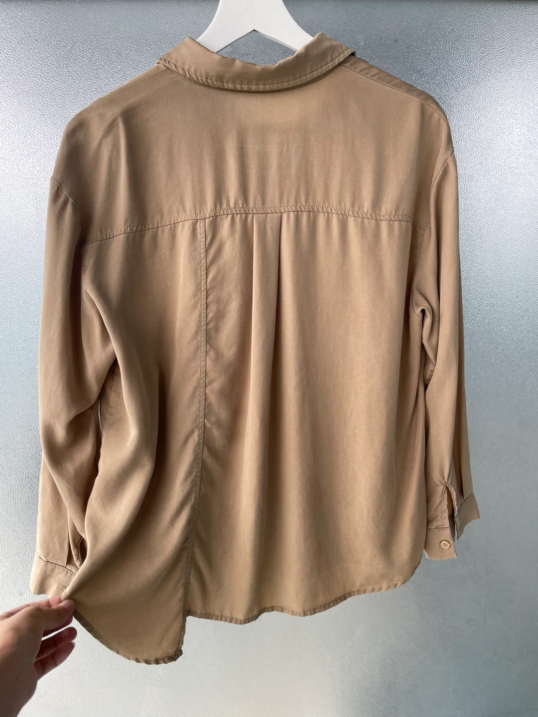 Flower & Say Beige Button-Up Shirt. Size M - photo 5
