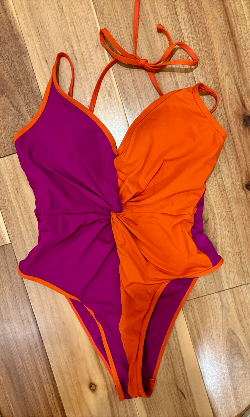 Two-Tone One-Piece Swimsuit