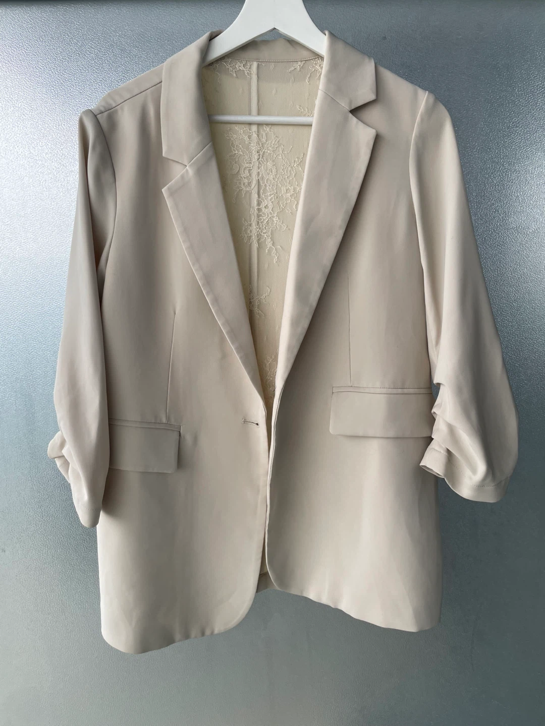 Beige Blazer with Lace Back Panel, size M