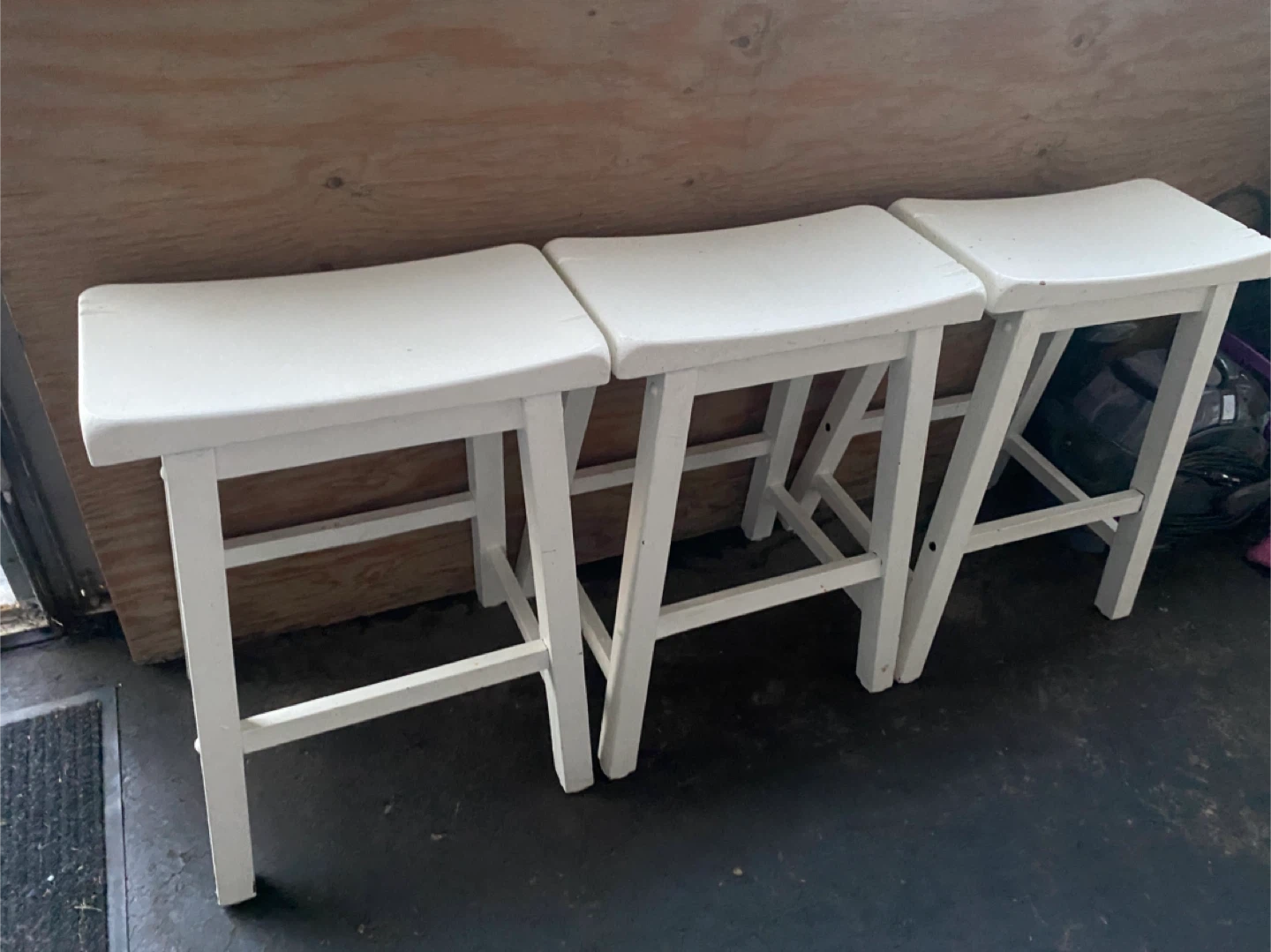 3 wood bar stools
