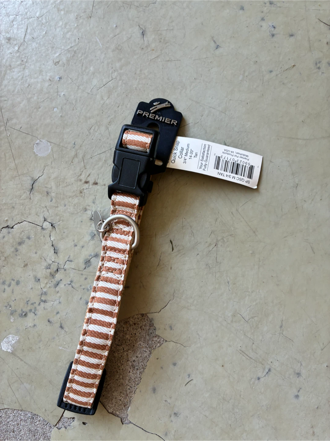 Premier Quick Snap Collar 3/4" Medium Tan