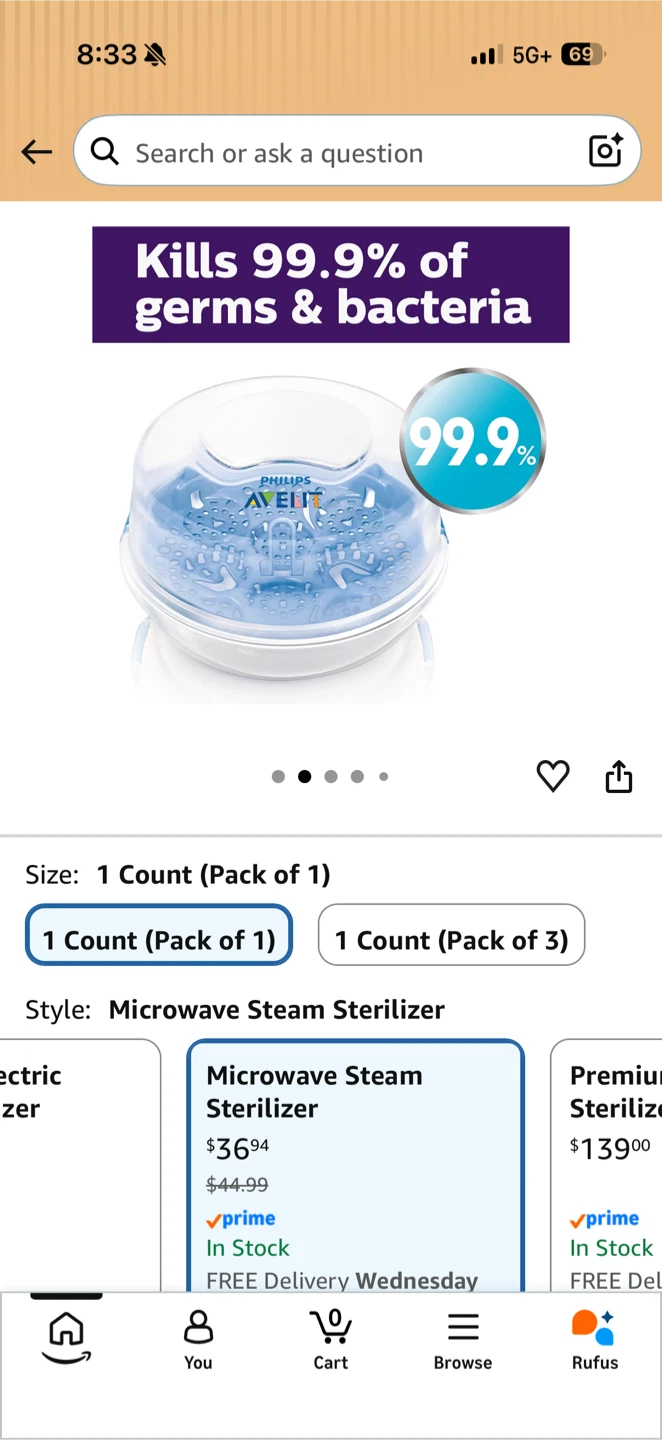 Philips Avent Steam Sterilizer Set & microwave steamer - photo 4