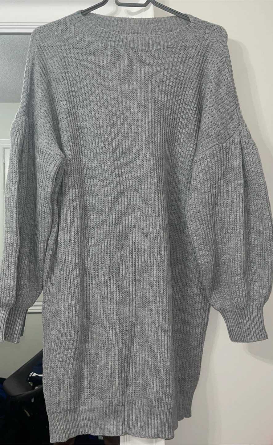 Grey Knit Sweater Dress