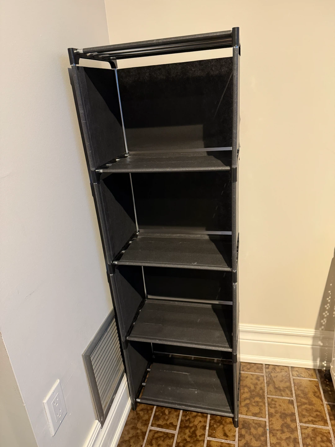 Black 5-Tier Fabric Storage Shelf