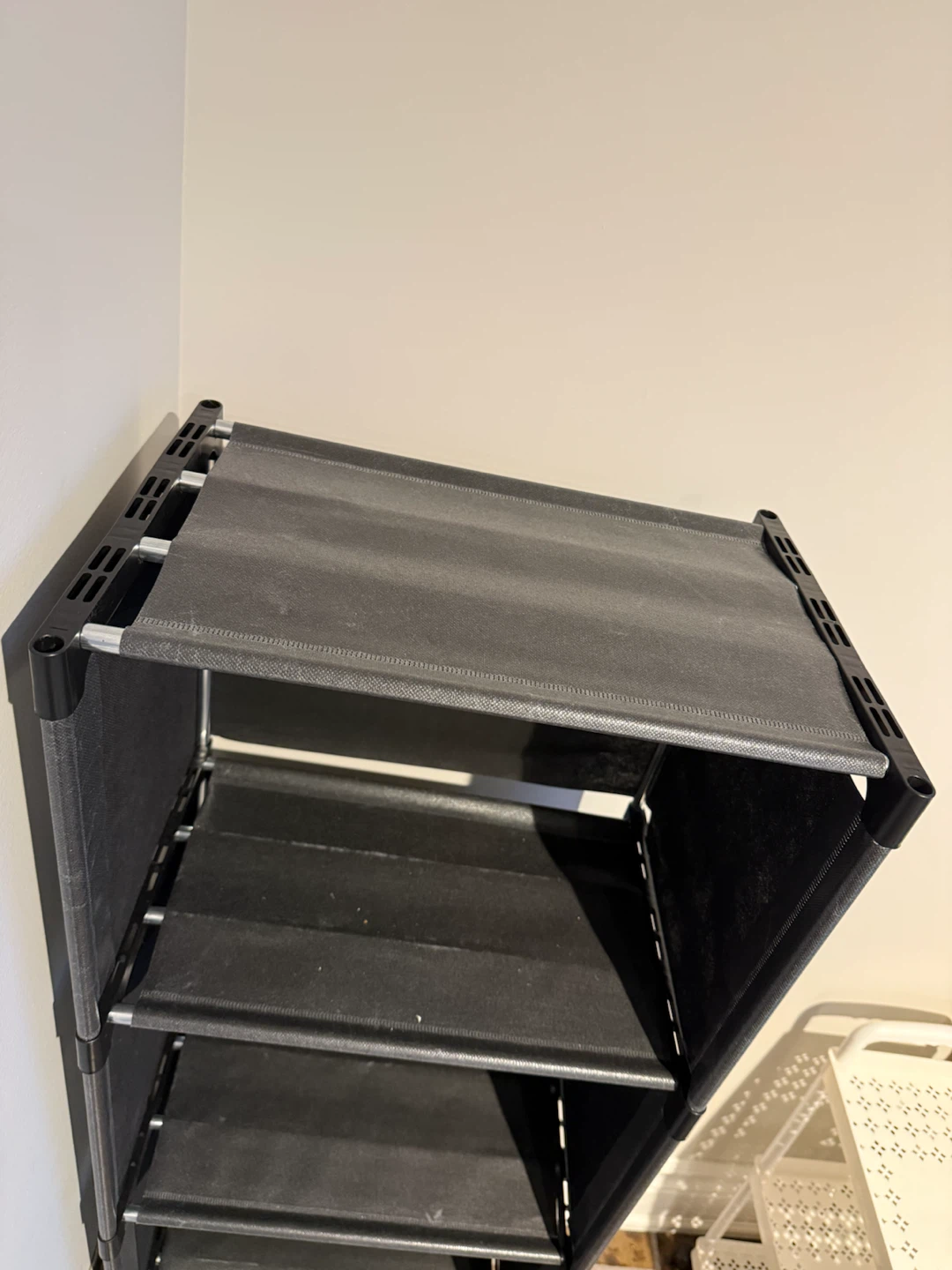 Black 5-Tier Fabric Storage Shelf - photo 2