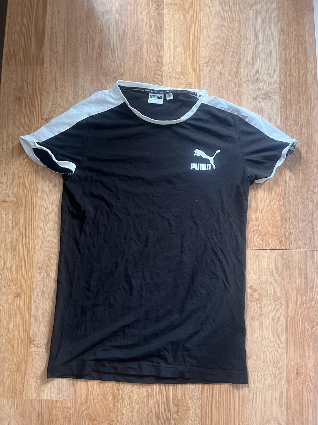 Puma Black T-Shirt with White Sleeves