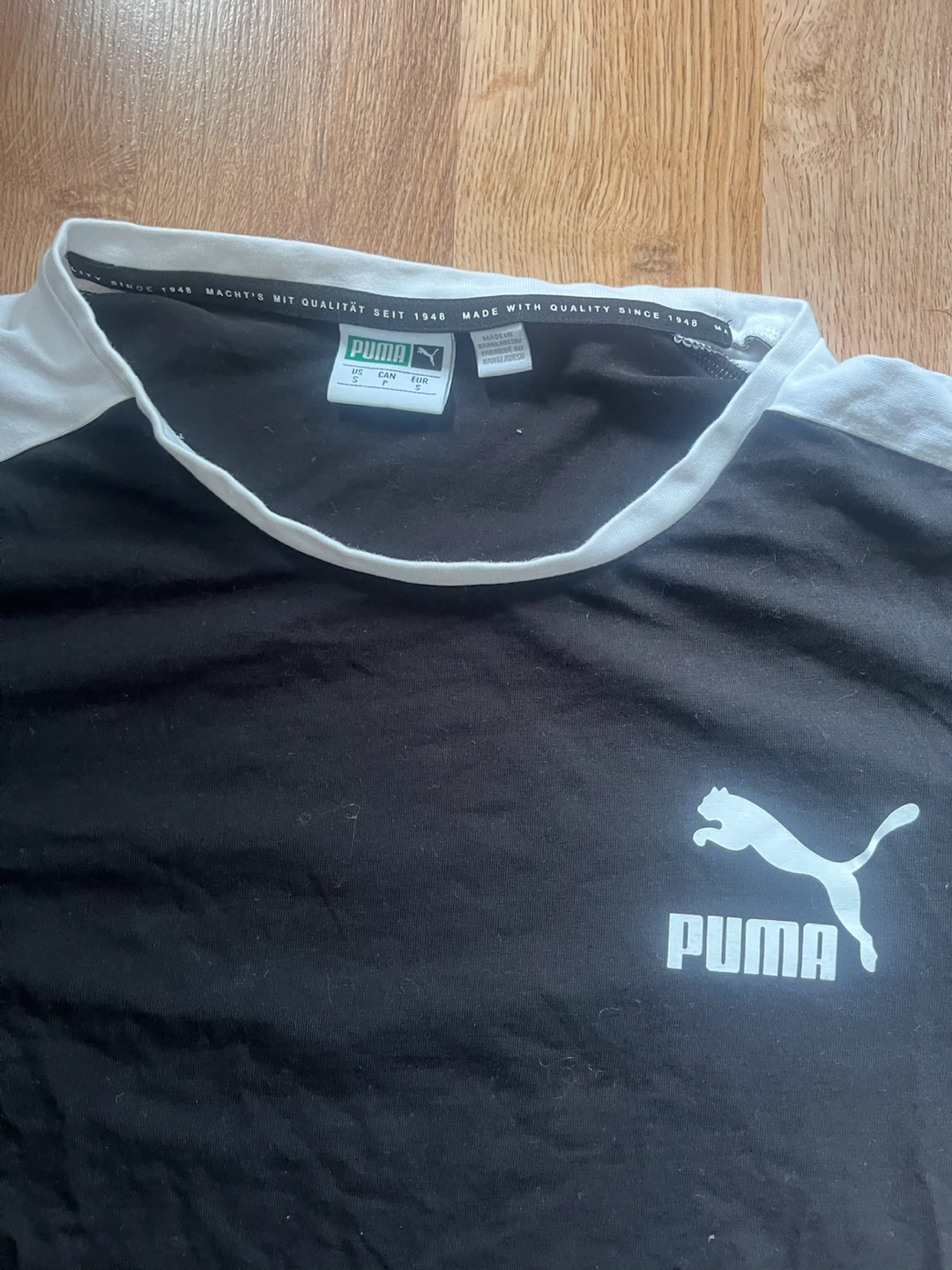 Puma Black T-Shirt with White Sleeves - photo 2