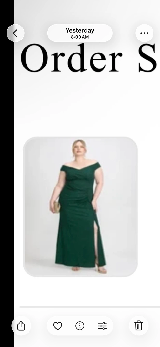 Laura Plus Emerald Green Sparkle Off-the-Shoulder Gown
