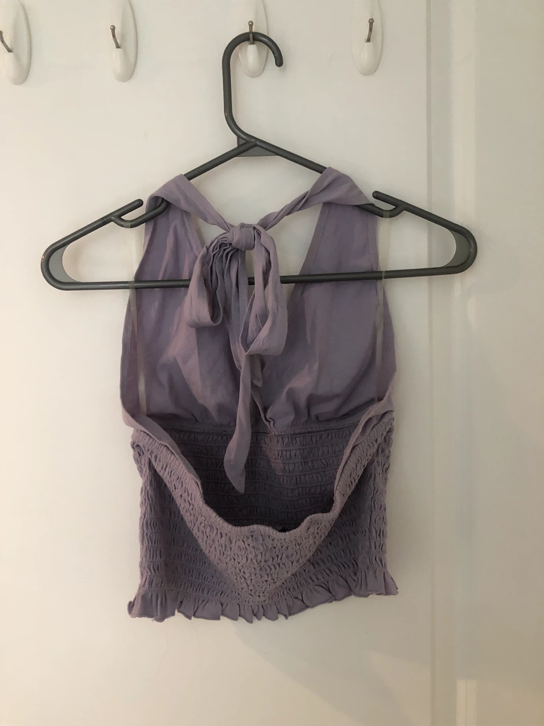 American Eagle Lavender Halter Smocked Top - photo 2
