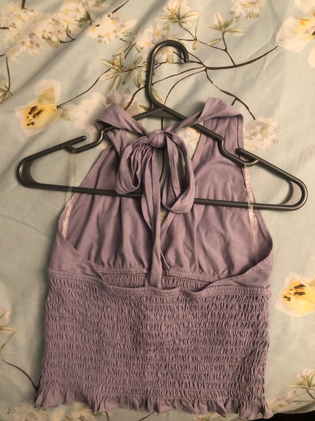 American Eagle Lavender Halter Smocked Top - photo 4