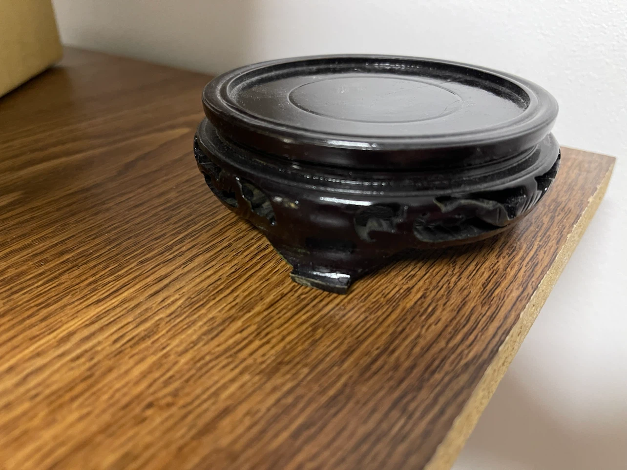New black wooden vase or artwork base