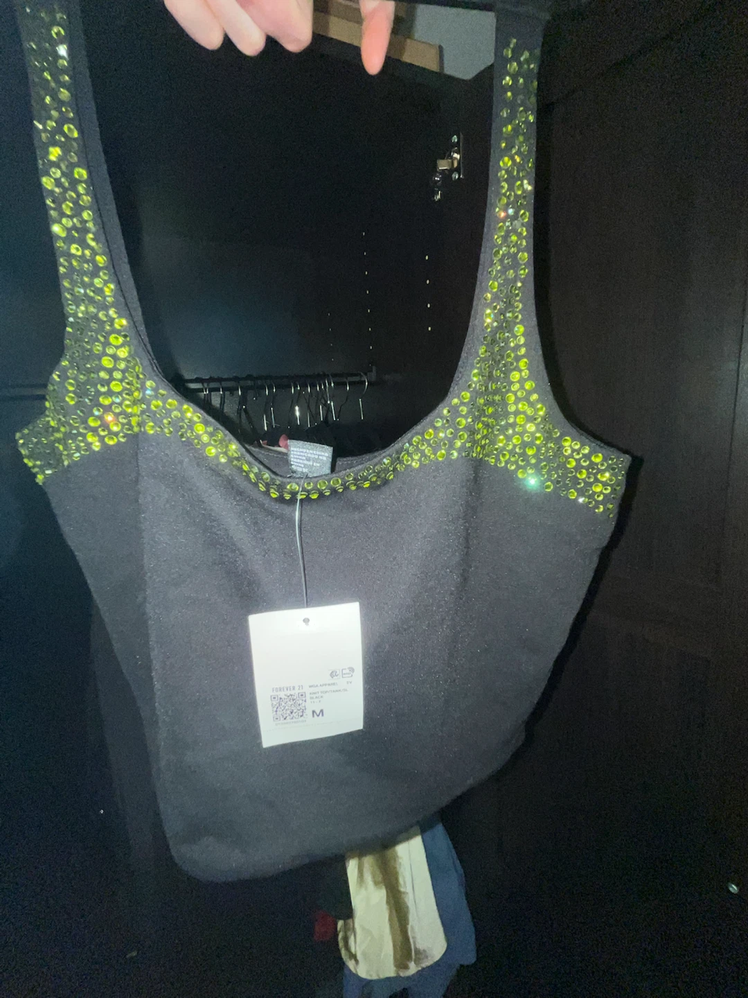 Black Embellished Tank Top - Size M