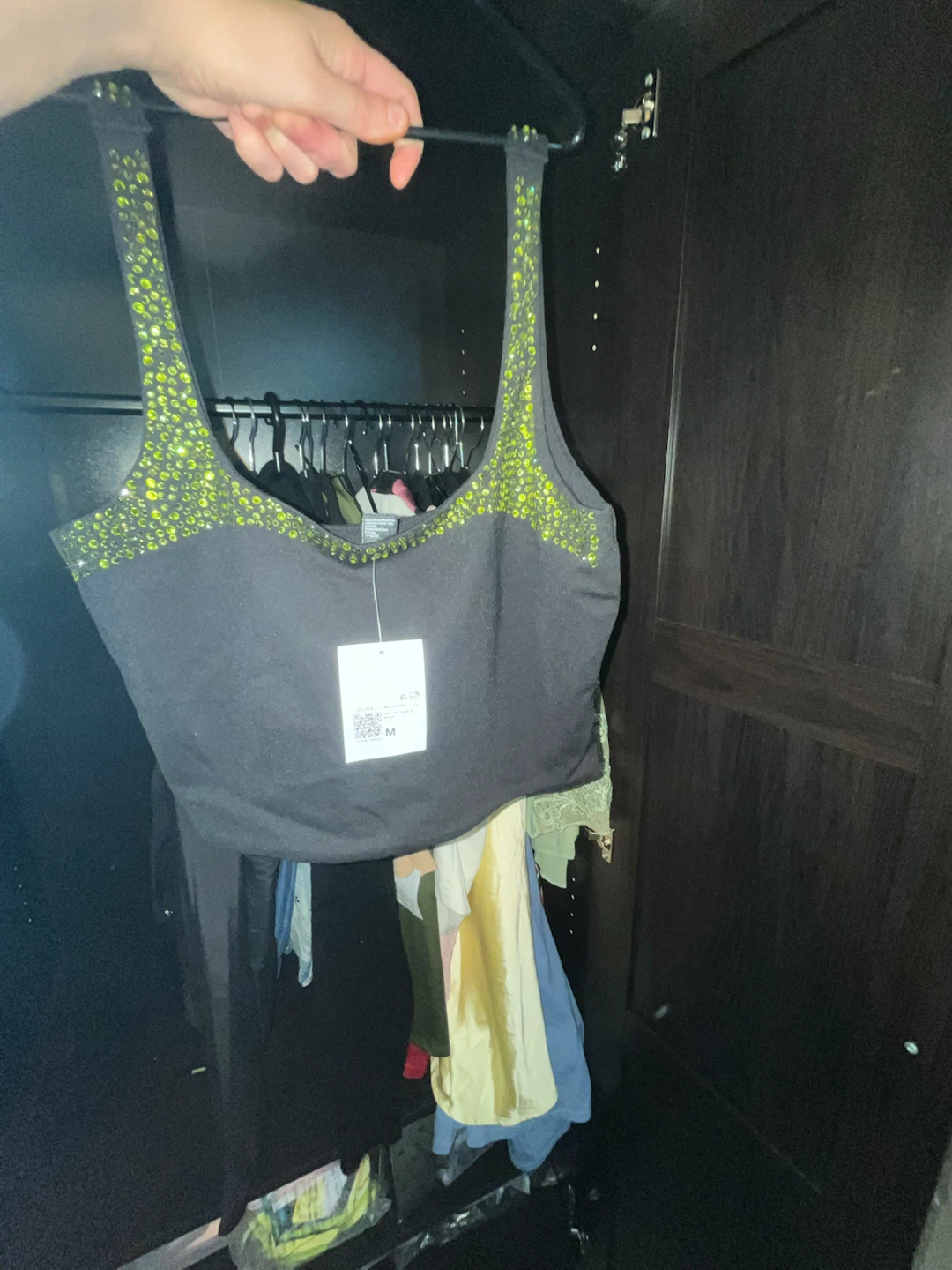 Black Embellished Tank Top - Size M - photo 2