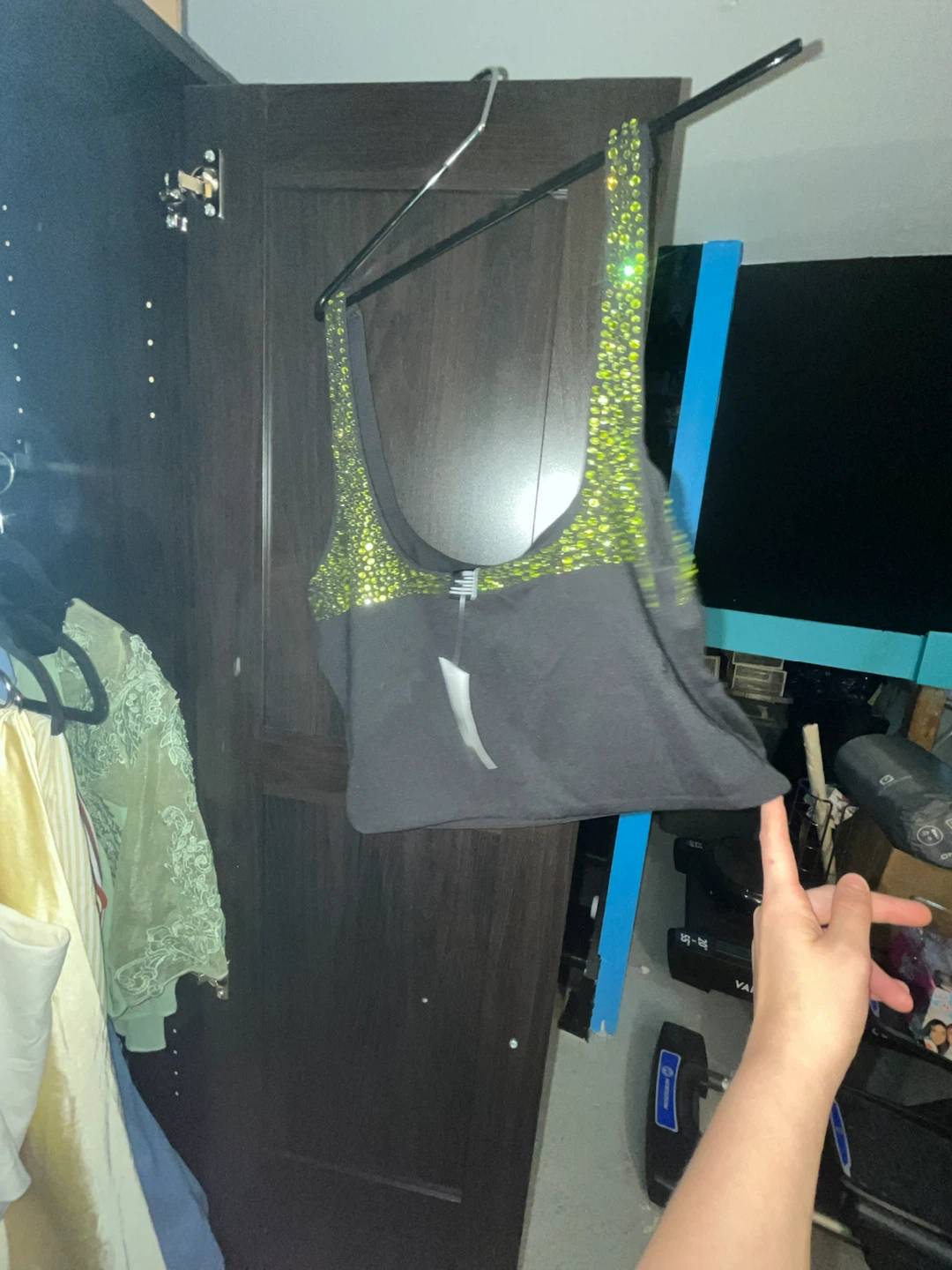 Black Embellished Tank Top - Size M - photo 3