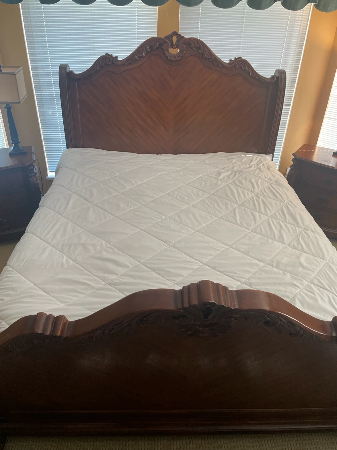 Wooden Dresser and Headboard Set