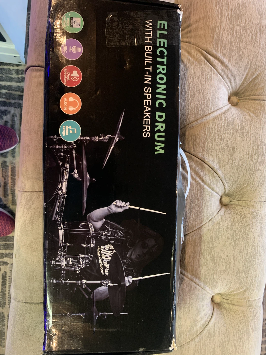 Electronic Drum Kit with Built-In Speakers