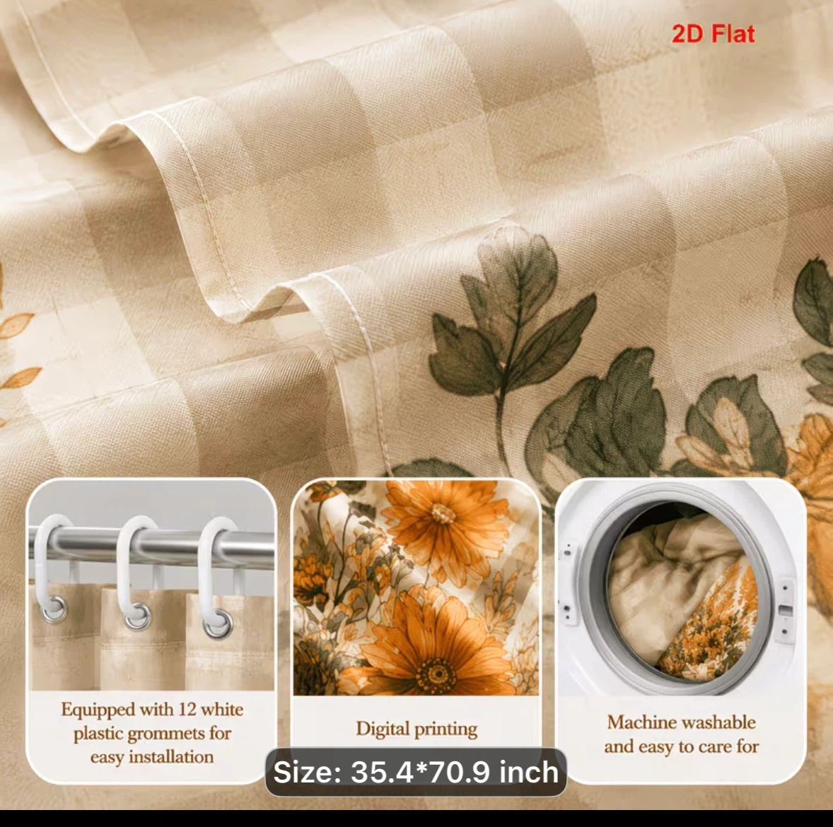 Fall Shower Curtain with Hooks - photo 2