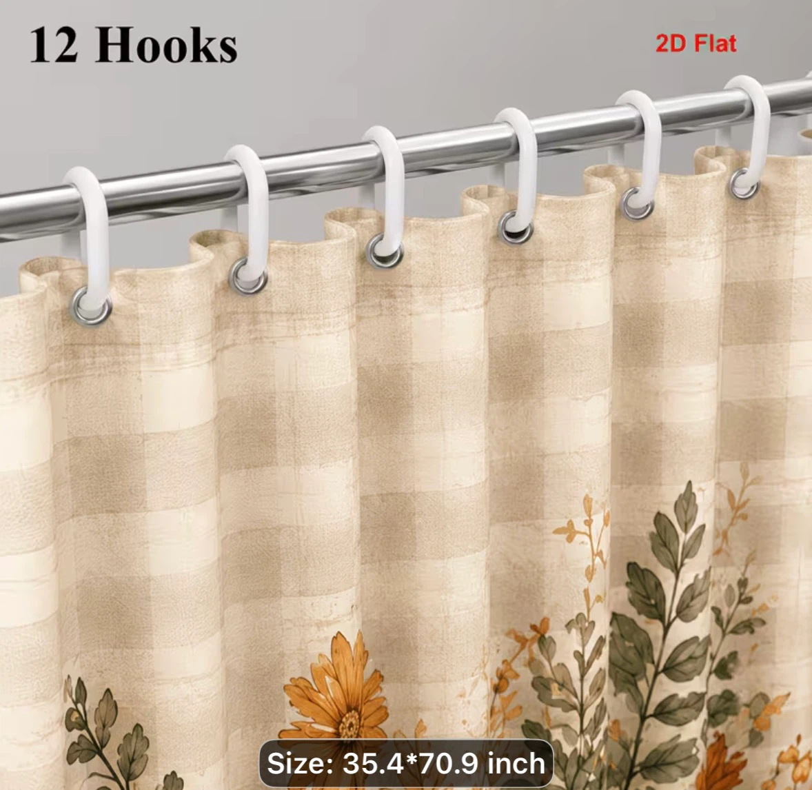 Fall Shower Curtain with Hooks - photo 4