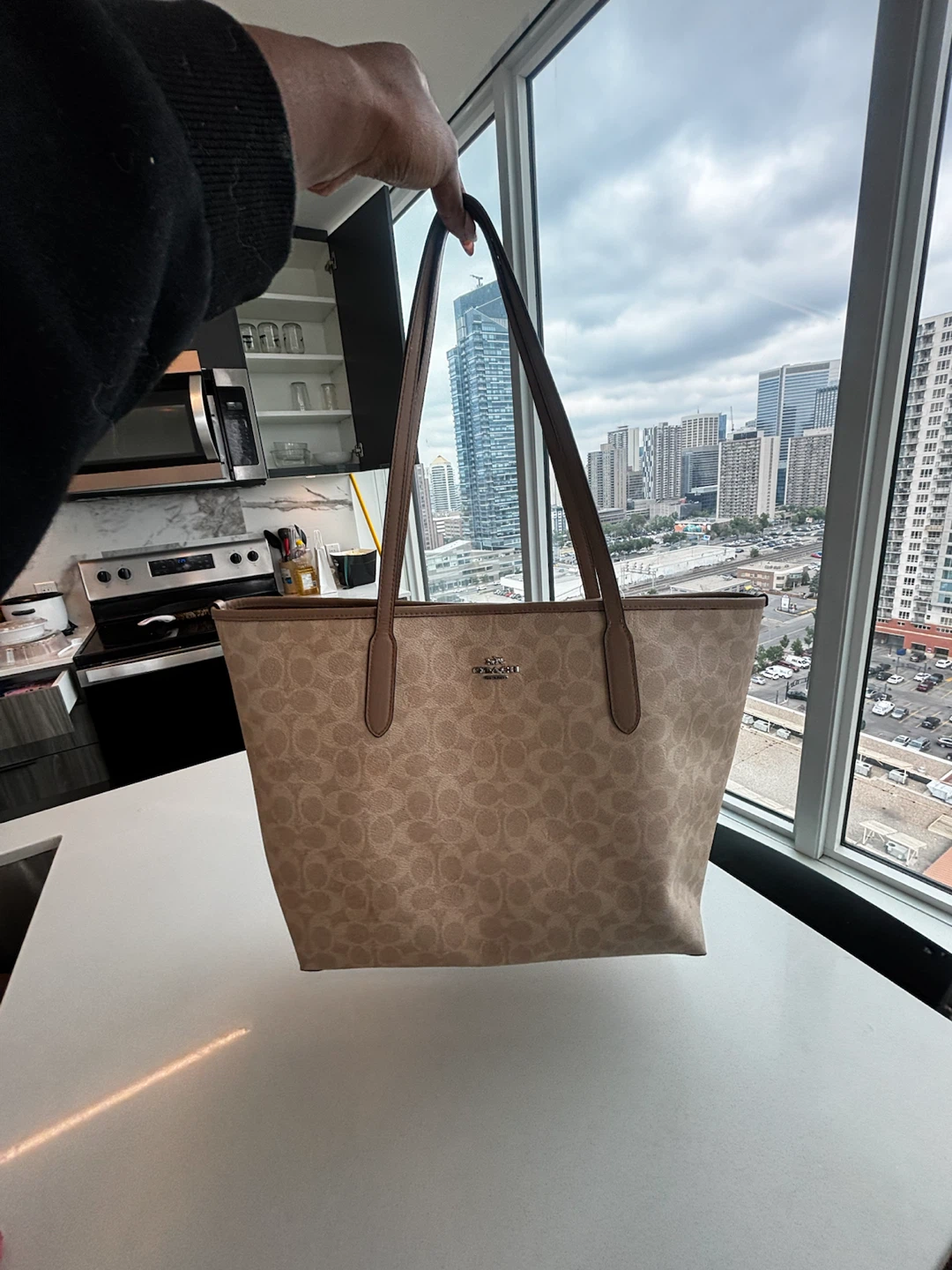Coach City Tote Signature Canvas Beige/Tan – Authentic