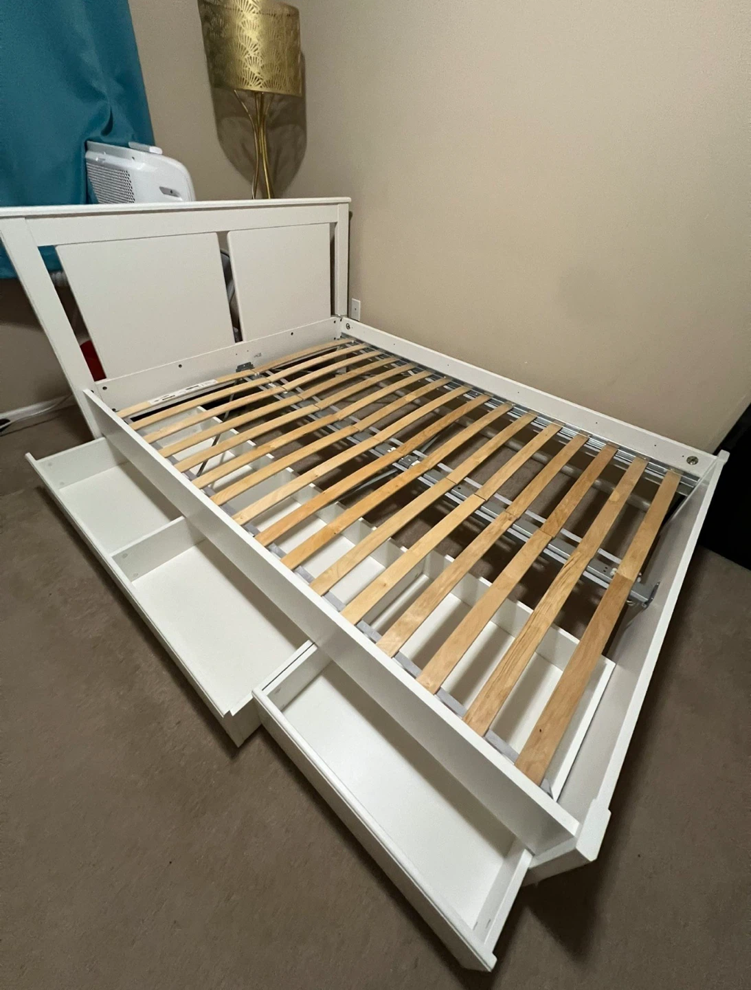 IKEA full size bed frame with drawers