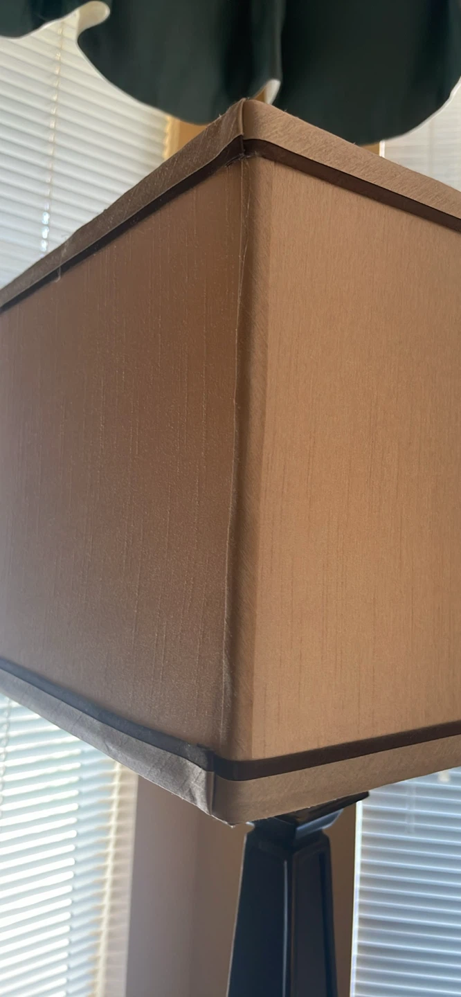 Dark Bronze Table Lamp with Beige Shade - photo 3