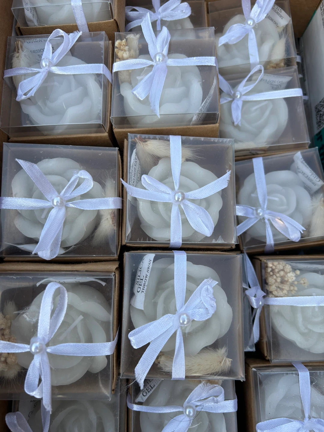 White Rose Scented Candle Party Favors (Set of 10)