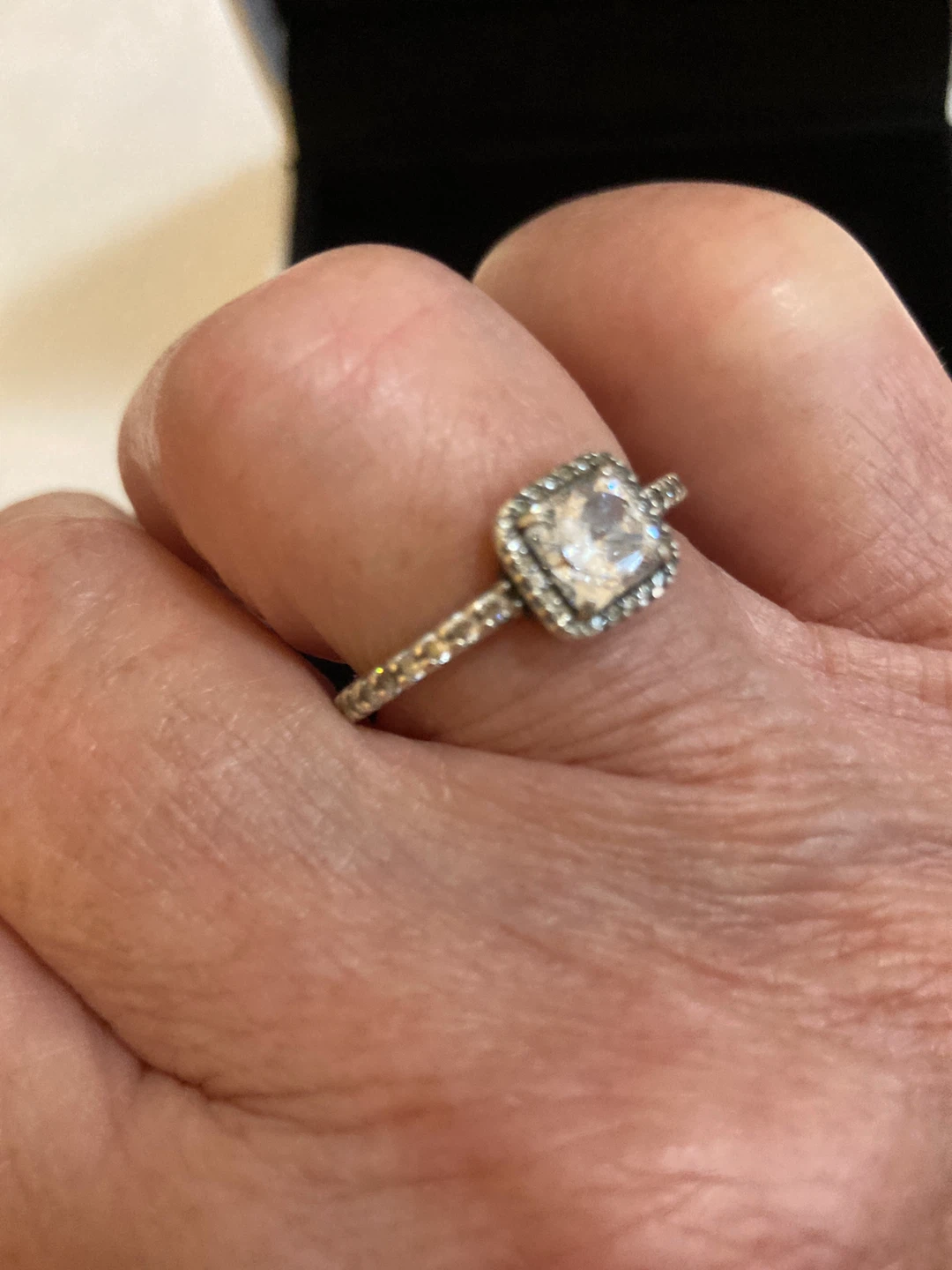 PANDORA Square Sparkle Halo Ring - Sterling Silver - photo 3