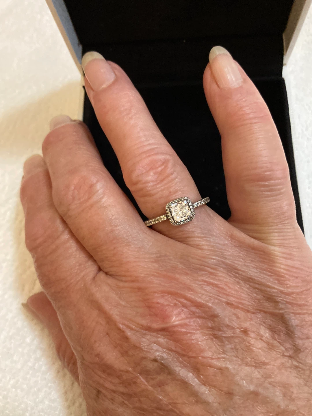 PANDORA Square Sparkle Halo Ring - Sterling Silver - photo 2