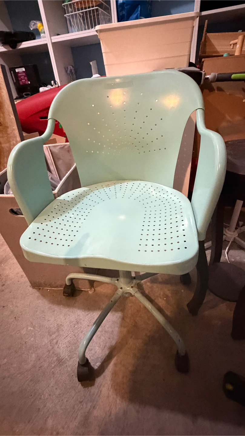 Blue swivel chair