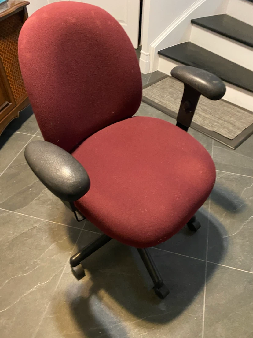 Maroon Office Chair with Arms