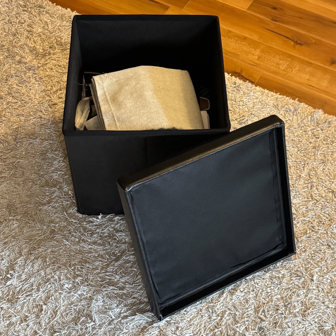 Black Storage Ottoman Cube - photo 2