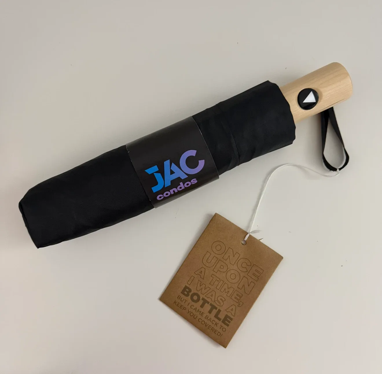 Brand New Compact Folding Umbrella with Wooden Handle