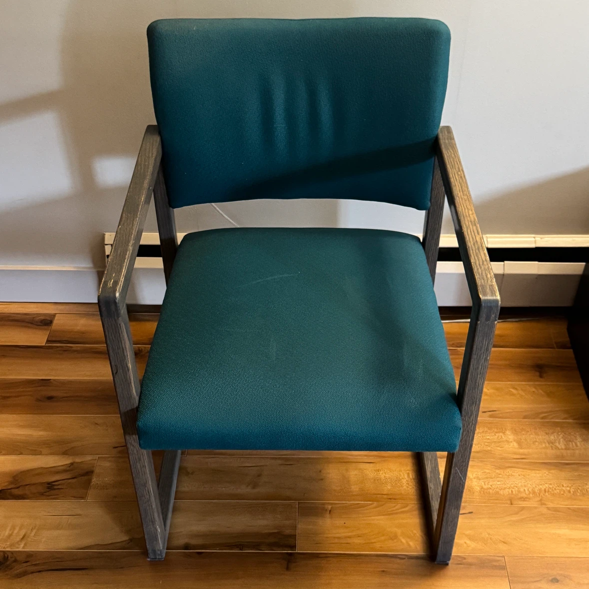 Teal Fabric Armchair with Wooden Frame - photo 2