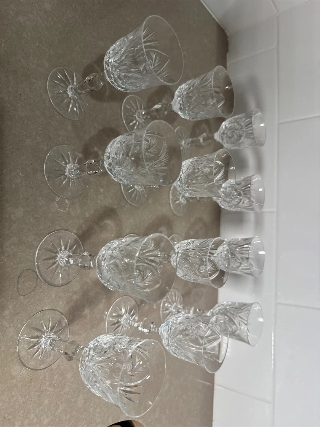 Vintage Crystal Wine Glasses Set