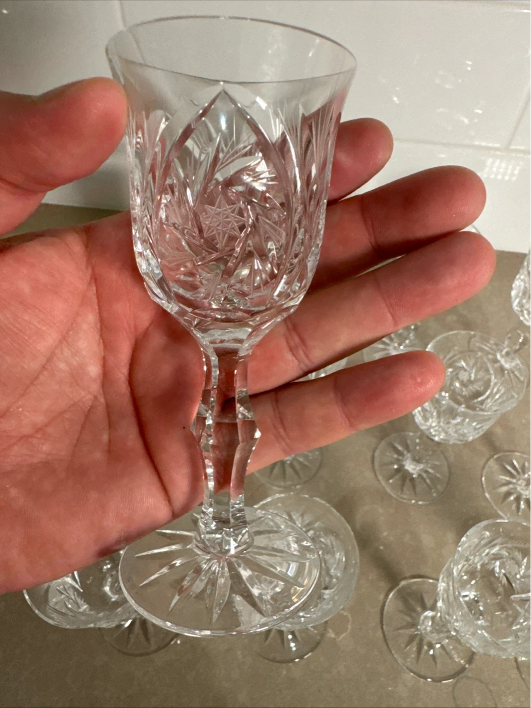 Vintage Crystal Wine Glasses Set - photo 4