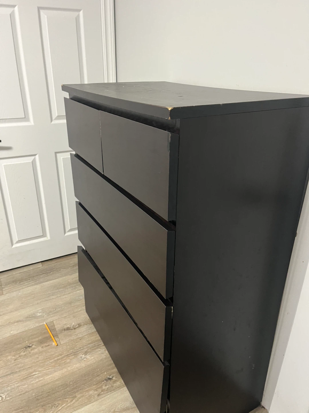 Dark Brown Dresser with 6 Drawers