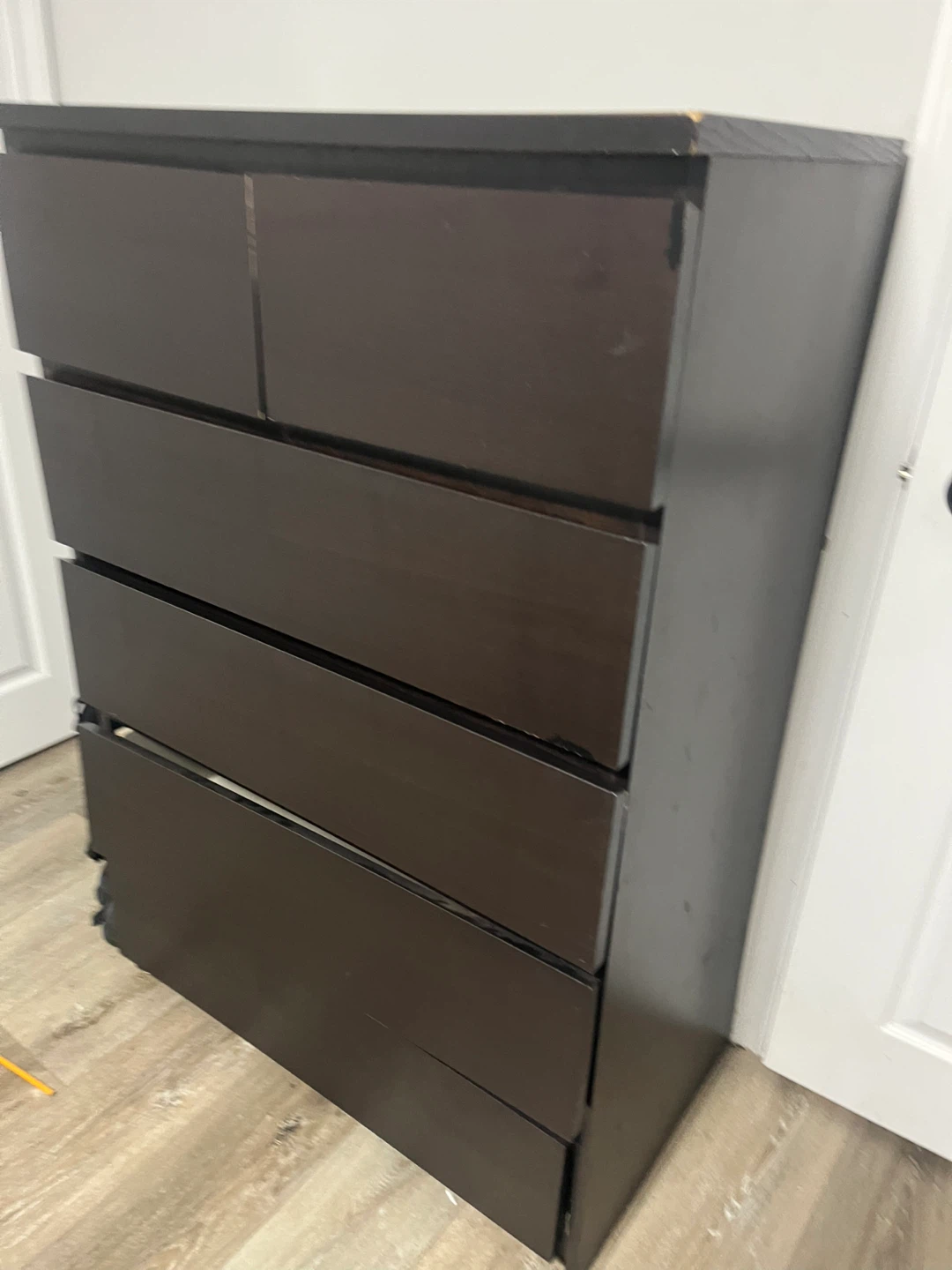 Dark Brown Dresser with 6 Drawers - photo 2