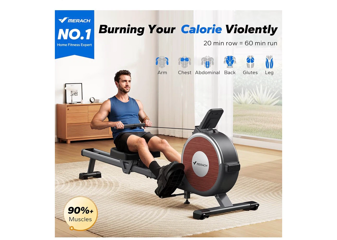 MERACH Bluetooth Magnetic Rower Machine - photo 2