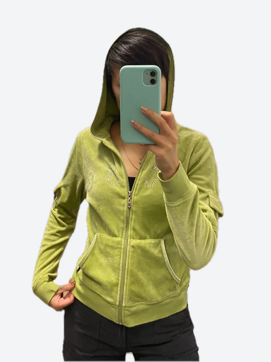 BCBG velvet zip-up hoodie - XS/S - photo 2