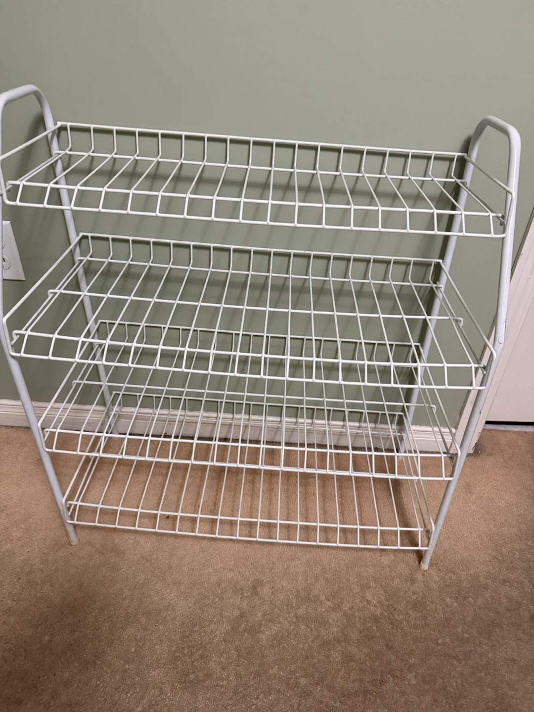 White 4-Tier Wire Shelf Rack
