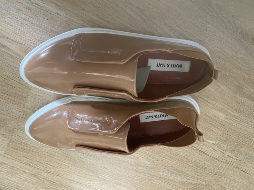 Matt & Nat Women's Slip-On Sneakers - Tan Patent