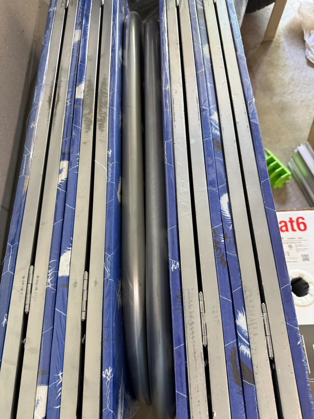Folding Bed Frame with Blue strong support for mattress